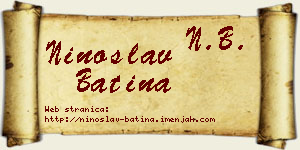 Ninoslav Batina vizit kartica
